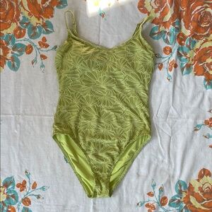 Floral Green Textured One Piece Swimsuit by Andie